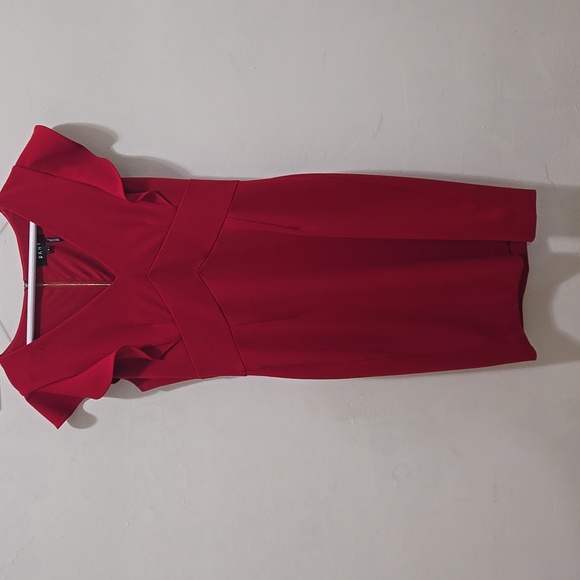DKNY Red Ruffle Mini Dress - Picture 1 of 3